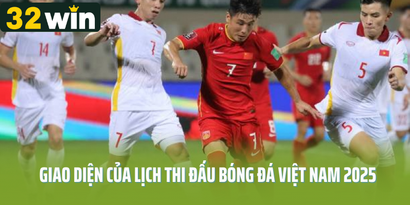 Giao diện của lịch thi đấu bóng đá Việt Nam 2025